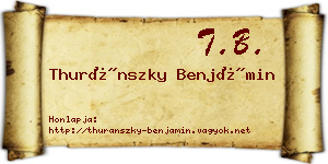 Thuránszky Benjámin névjegykártya